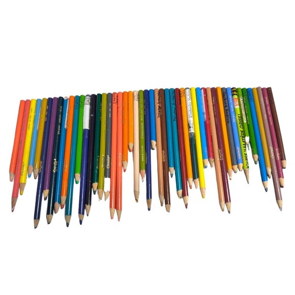 Huge Lot Used Colored Pencils Crayola Steadler Assorted Mixed 1.3 Pound Bulk - Picture 5 of 6